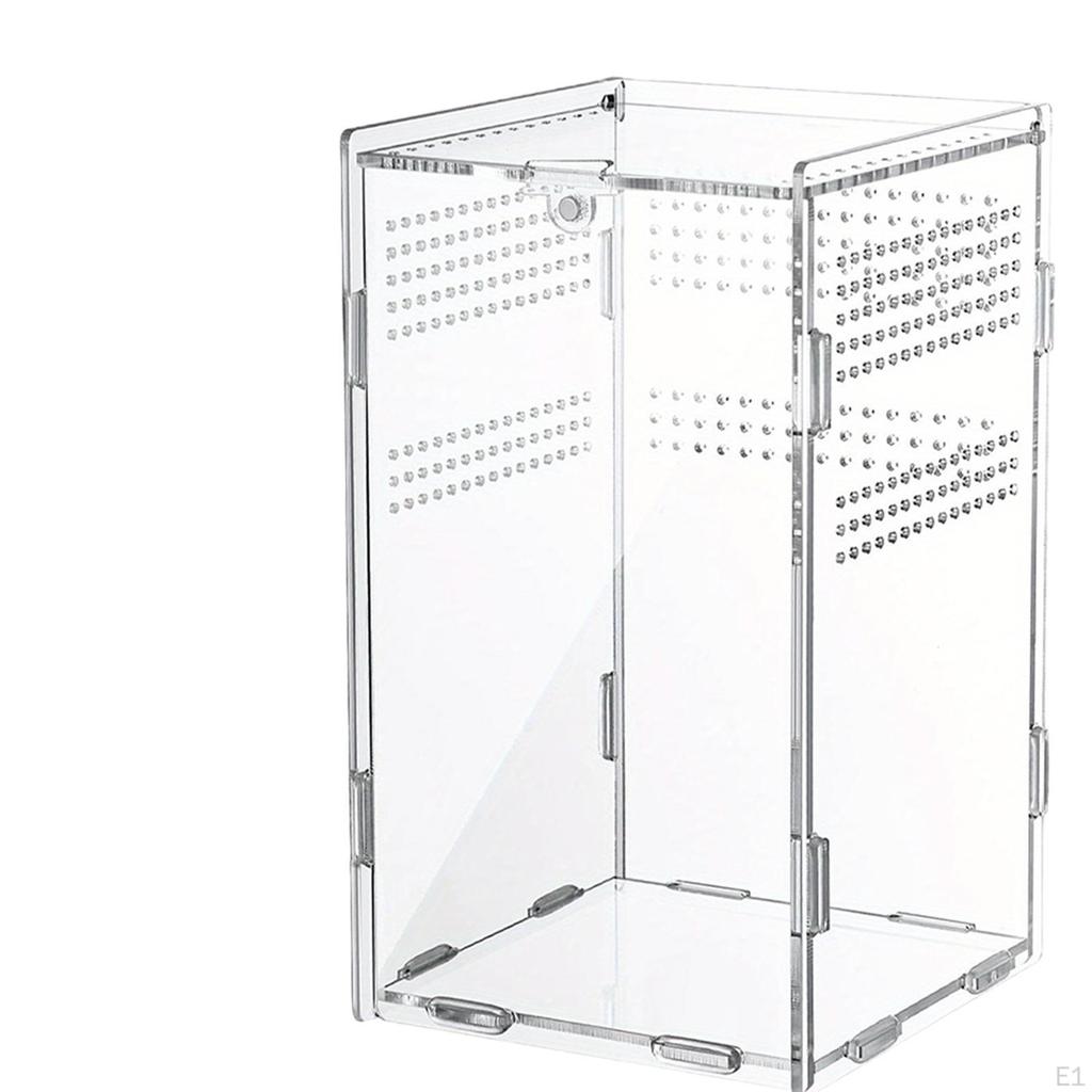 Jumping Enclosure Breeding Box Front Opening Door Clear Ventilation Holes Reptile Habitat Acrylic