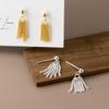 Cute and Sweet S925 Silver Stud Earrings with Chains Tassels for Women Girls