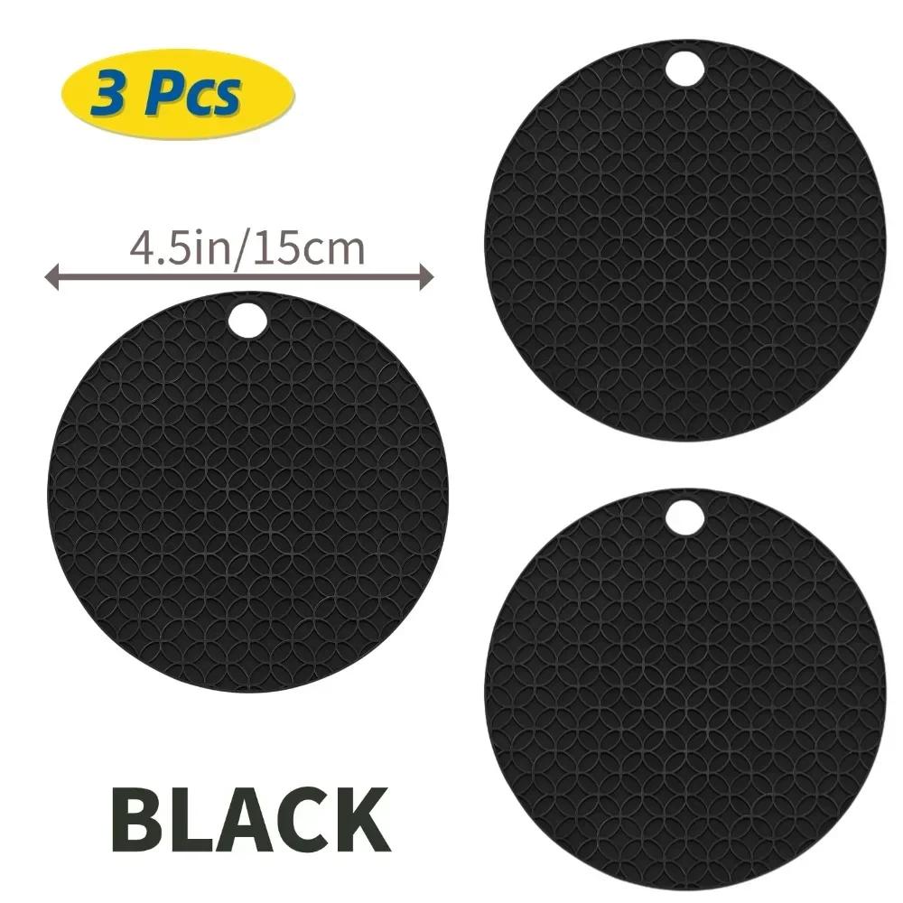 3 5 10 Stück Silikon-Untersetzer Set Hitzebeständig Rutschfest Getränkebecher-Matten Küchen-Esstisch-Schutz Topfhalter Mehrzweck-Pads