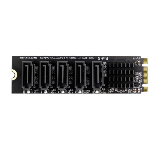M.2 B-Key to SATA3 SSD Adapter Card B-KEY SATA to SATA 3 6Gbps 5 Ports