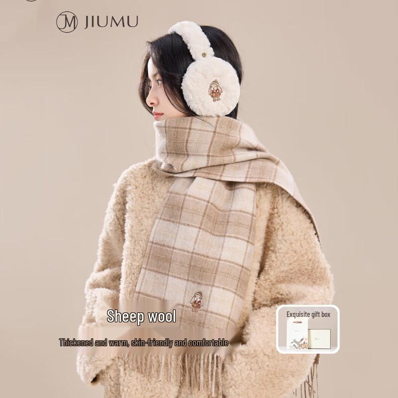 

JIUMU Women s Thick Embroidered Wool Scarf One Size