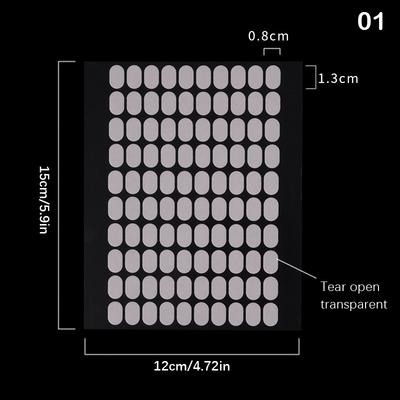 100Pcs Manicure Support Double-Sided Adhesive Tape Transparent Acrylic Nail Art Work Display Board Paste Adhesive Strip Cut-Free
