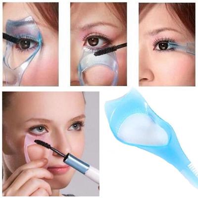 Crystal Protect Eyes Mascara Shield Applicator Tool Make Up Brush 3-In-1 Eyelash Comb Template