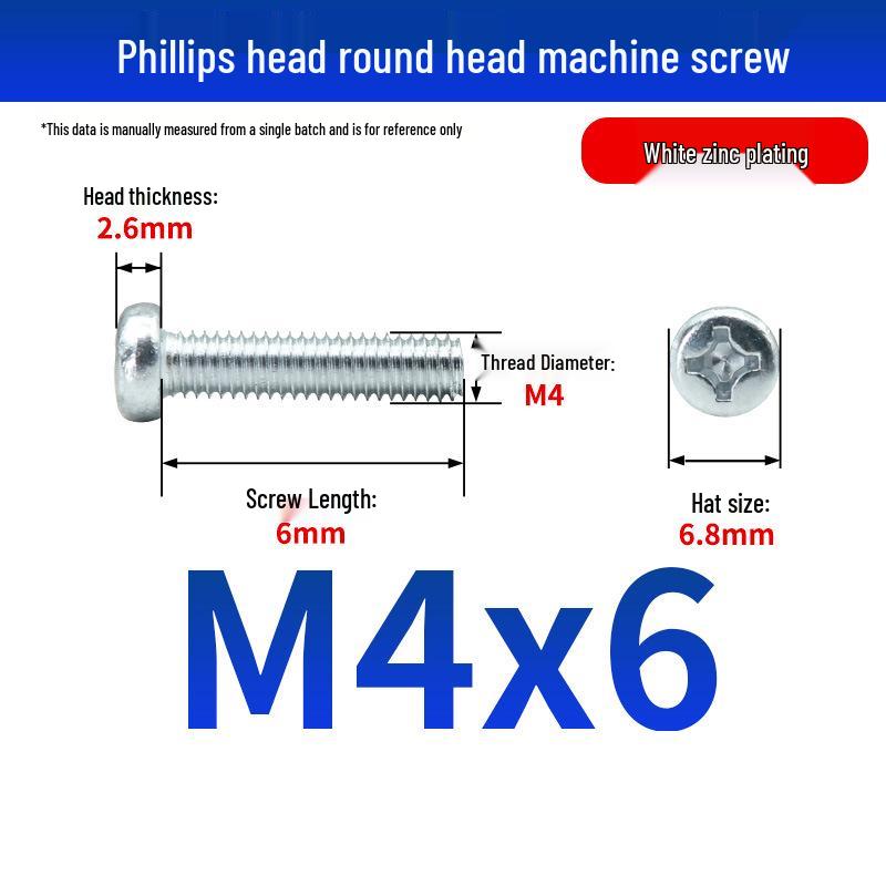 GB823 Phillips Round Head Machine Screw for Switch Socket Panel Junction Box