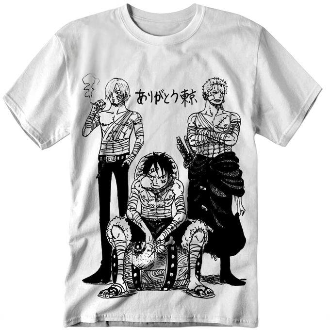 

Summer 2026 One Piece Straw Hat Three Wars Force Recovery Scene Theme 100 Cotton Printed Loose Tshirt for Unisex and Women S