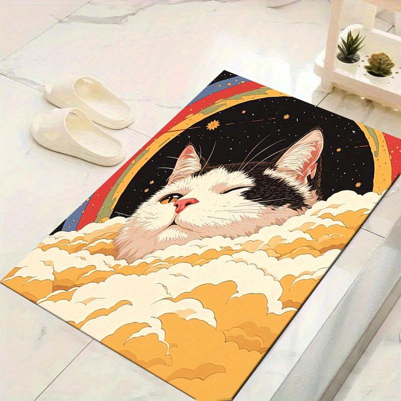 

1pc Cat on The Cloud Pattern Area Rug, Anti Slip Non Shedding Stain Resistant Carpet 60cm by 90cm
