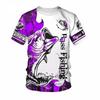 2026 Summer Men's 3D Printed Bass Fishing T-Shirt, Quick Dry Breathable Outdoor Sport Tee, Casual Fishing Top for Anglers