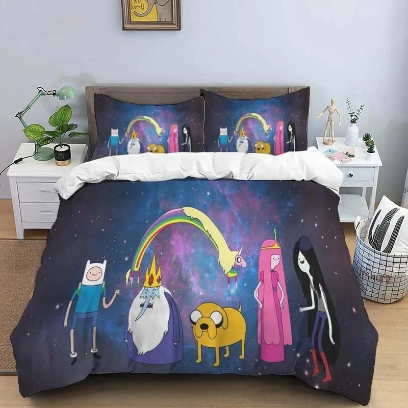 Premium Cartoon Adventure Time Finn And Jake Duvet Cover Comforter Bed Single Twin Full Queen Size 3D Youth Girl Boys Gift