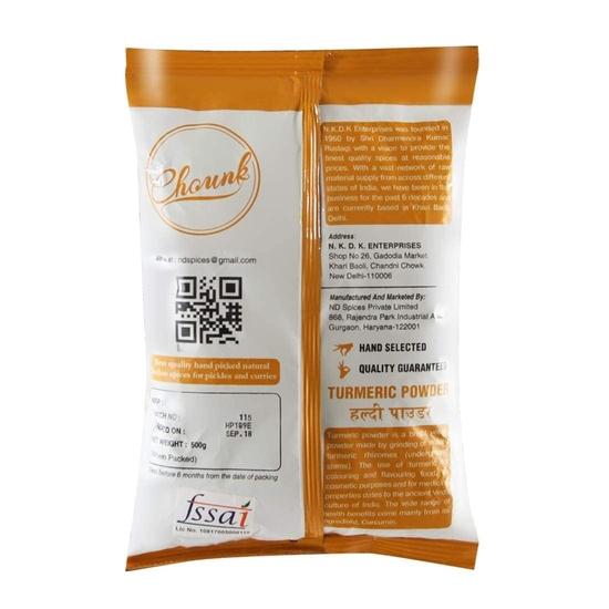 Chounk Natural and Pure Turmeric Powder/Haldi Powder - No Artificial Flavour Added | Selam Haldi Powder | Hand Selected (500g)