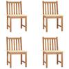 vidaXL Garden Chairs 4 Pcs. with Cushion Solid Wood Teak
