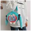 Kawaii Anime Girl Plush Backpack – Cute Shoulder Bag with Pastel Colors & Bow, Soft Knapsack for Students, Teens & Gift