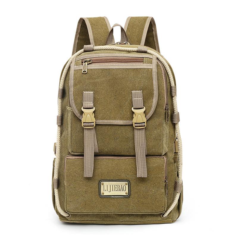 

Large Capacity Canvas Retro Backpack Fashion Versatile Trend Backpack Women Outdoor Travel Commuter Computer Backpack Men хаки