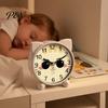 Non-Ticking Alarm Clock Cartoon Animal for Students, Quiet Movement Kids Room Clock, Battery Operated Desk Home Bedroom Bedside