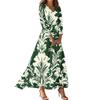Women's Three-quarter Sleeves Fashionable Floral Print Loose Casual Comfortable Dress