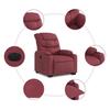 Electric Recliner Chair with Rising Function Burgundy Fabric