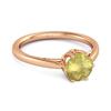 Lemon Quartz Minimalist Solitaire Ring - 925 Sterling Silver Rose Gold Vermeil