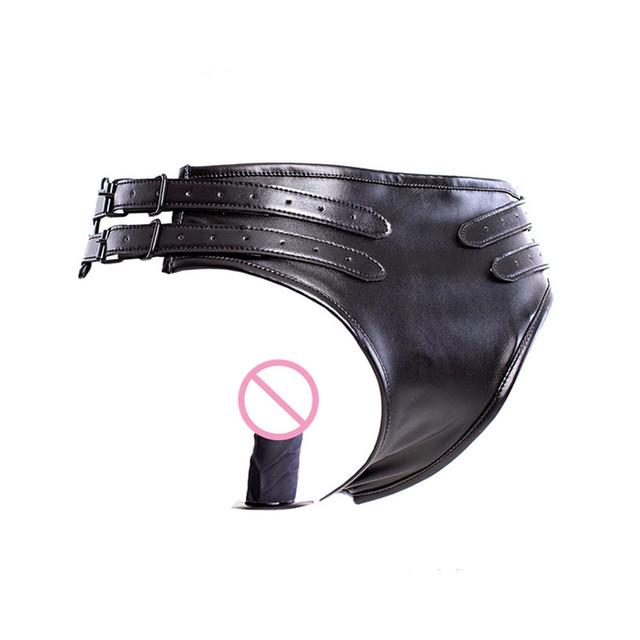 Buttplug Anal Plug Silicone Sex Toys Leather Panties Inside Dildo Chastity Pants Bdsm Bondage Restraint Vibrating Chastity Belt