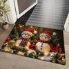 1Pcs Anti Fatigue Kitchen Rugs Christmas Snowman Print Waterproof Non-Slip Thick Cushioned Kitchen Mat Heavy Duty Comfort Standing Mat for Kitchen