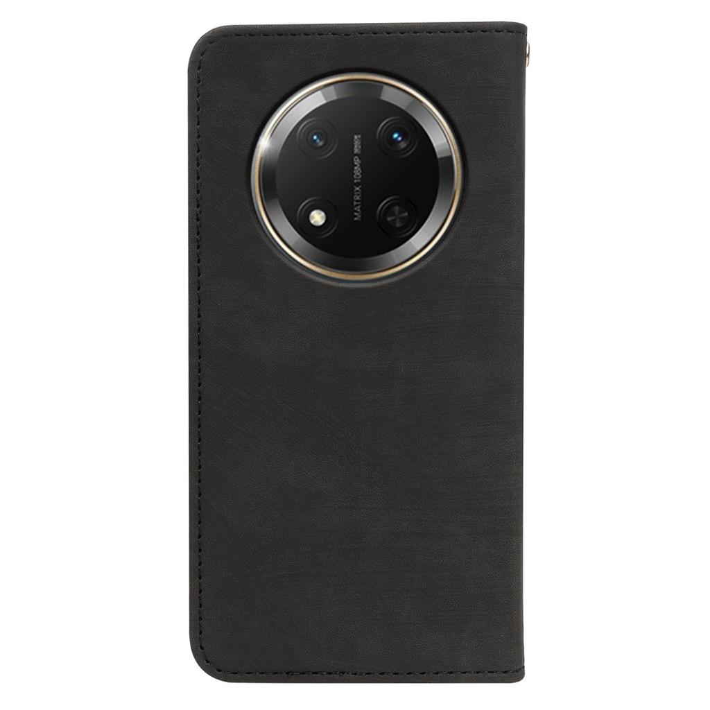 For Honor X60 Pro 5G/X9c 5G Case Strong Magnetic Leather Wallet Phone Cover with Striped Texture