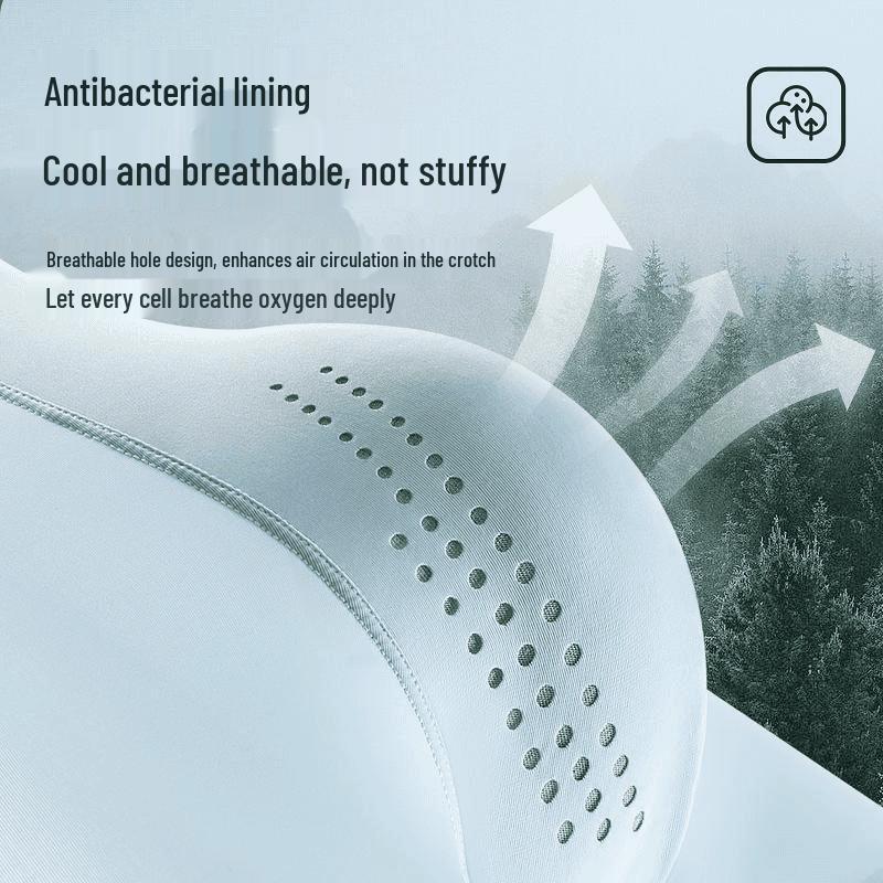 Hengyuanxiang Men's Ice Silk Seamless Cordyceps Antibacterial Underwear 3-Pack