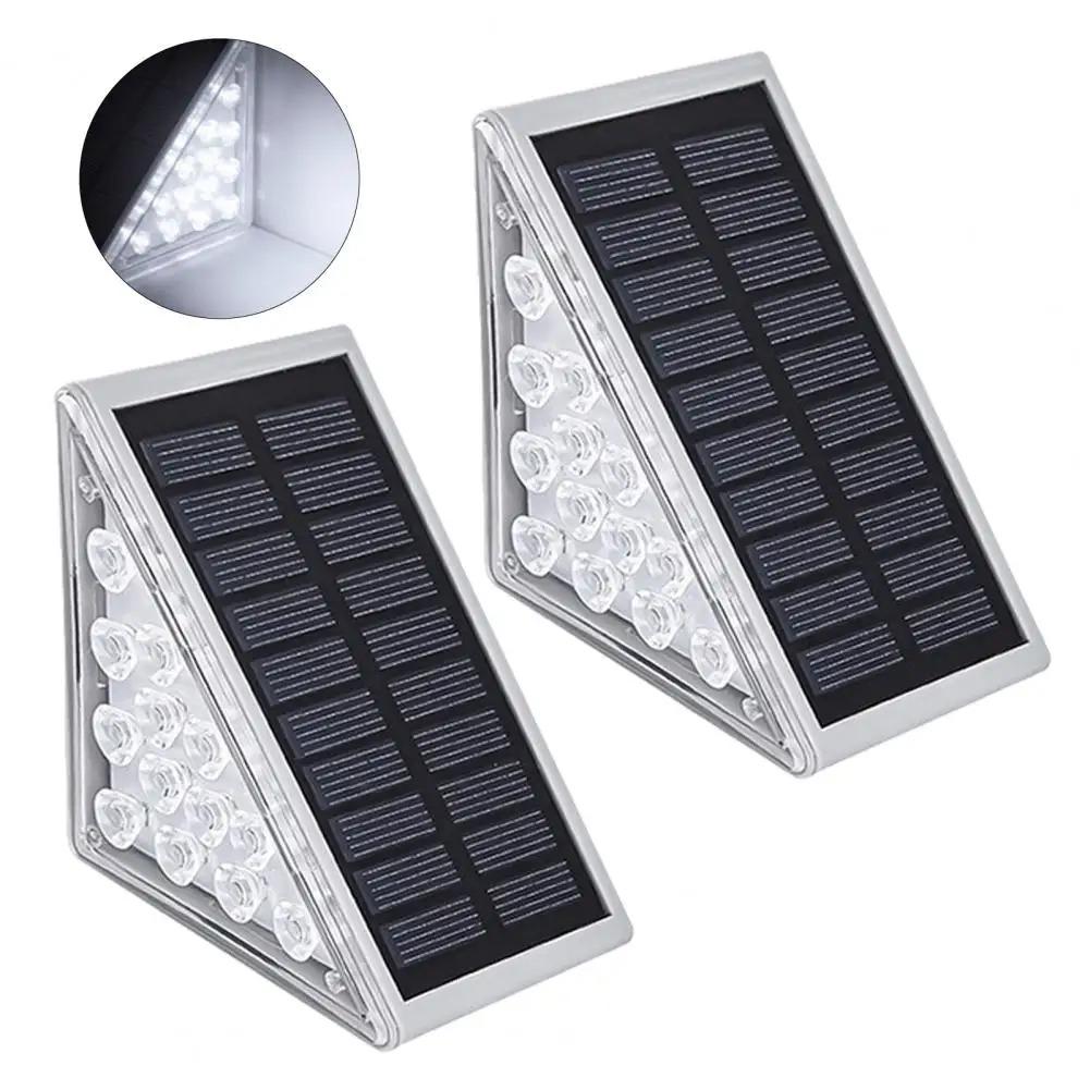 

2Pcs 13-LED Solar Step Lights Outdoor Waterproof LED Stair Front Porch Patio Lights Warm Light