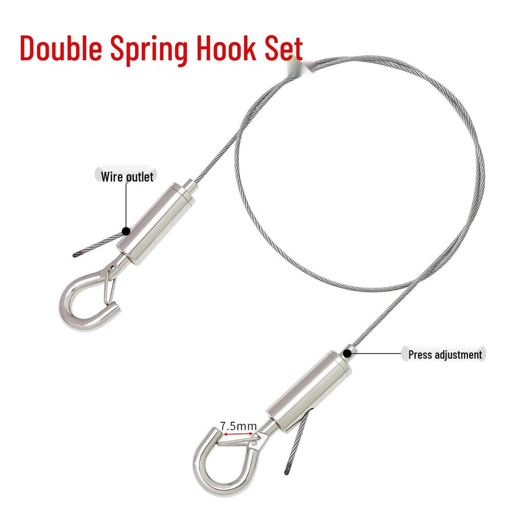 Adjustable Steel Wire Rope Hanging Kit with Chandelier Lock and Buckle