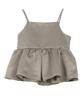 Kobe Lettuce Peplum Voluminous Camisole with Short Stylish and Elegant Size Gray Camisole, Satin, Ruffles, Length, [C7317], M,