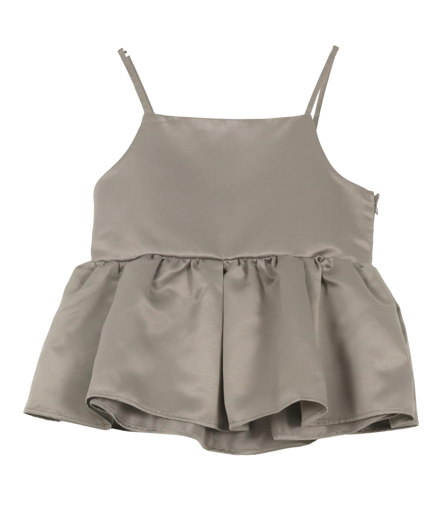 

Kobe Lettuce Пышная майка-топ с баской, короткая, стильная и элегантная, размер M, серый, атлас, оборки, длина, [C7317], M, серый