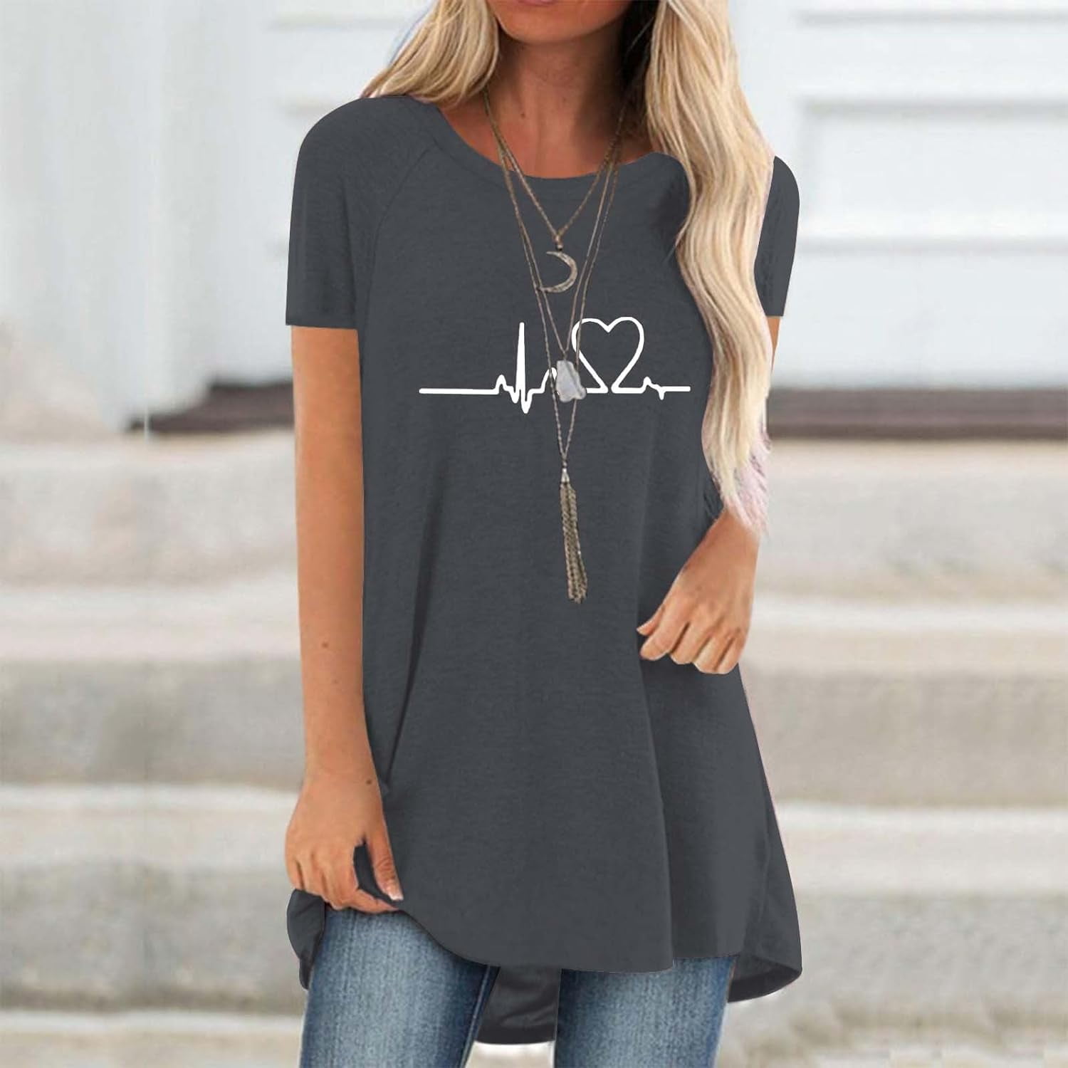 

Футболки с принтом Line Love Graphics 3D, женская мода, футболка с коротким рукавом, уличная одежда, свободные туники, топы Y2K, футболки, женская одежда M