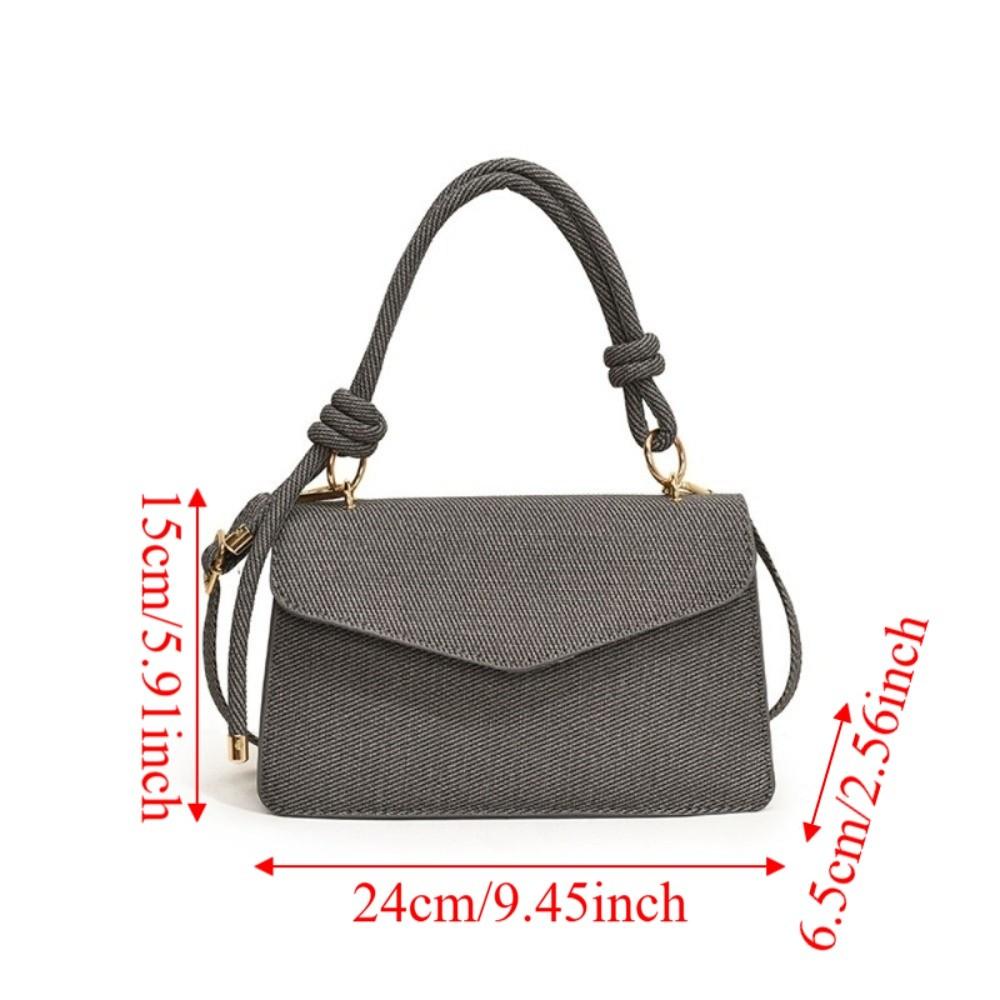 Lightweight Knotted Rope Detail Handbag Stylish Square Crossbody Purse Daily Use