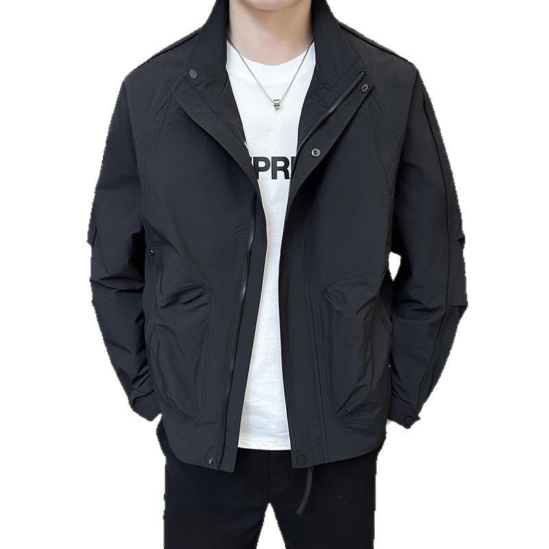 2026 Men's Stand-Up Collar Spring Jacket - Trendy Casual Outerwear