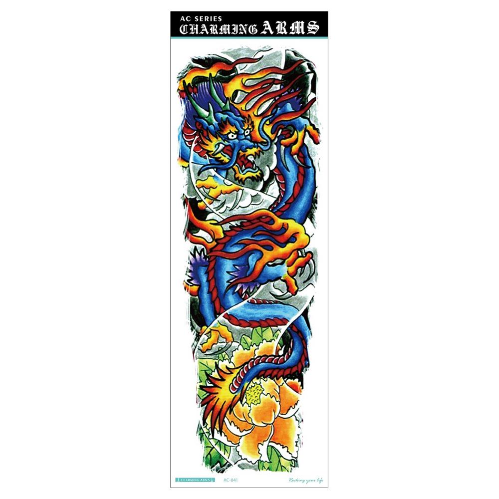 Waterproof Full Arm Tattoo Sticker - Trendy Floral Design