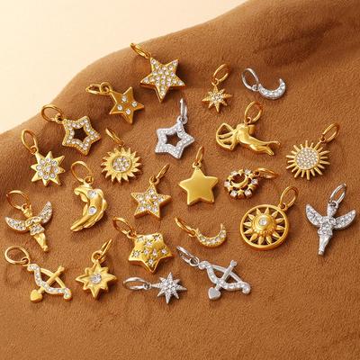 European & American Elegant Star and Moon Stainless Steel Jewelry Set for Women
