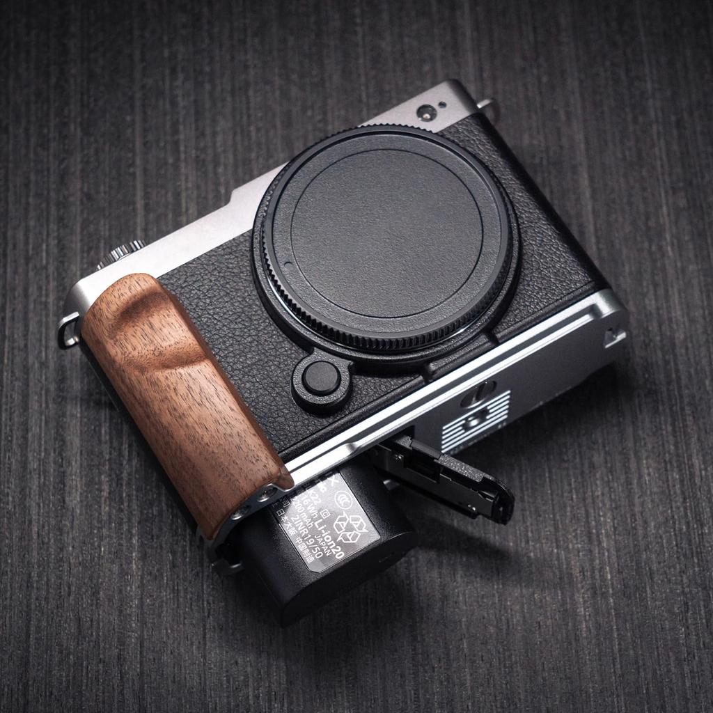 Iborrys Premium Solid Wood Camera Compatible with Panasonic LUMIX S9 Dedicated Quick Release Handcrafted Premium Retro Natural Wood Handle Silver