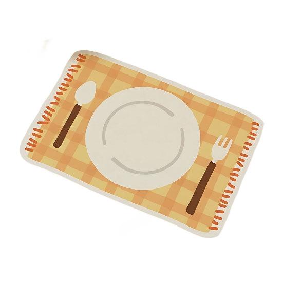 Rectangular Plaid Placemat Heat Resistant Non-Slip Colorful Dining Placemat Cute жёлтый