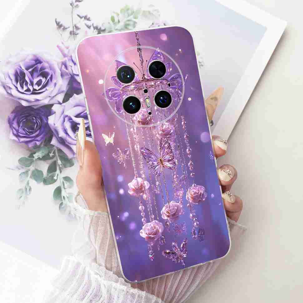 For Huawei Mate 70 Pro 5G Case PLR-AL00 PLR-AL50 Silicone TPU Cover For Mate 70Pro+ 70 Pro Plus 5G Cartoon Lion Butterfly Bumper