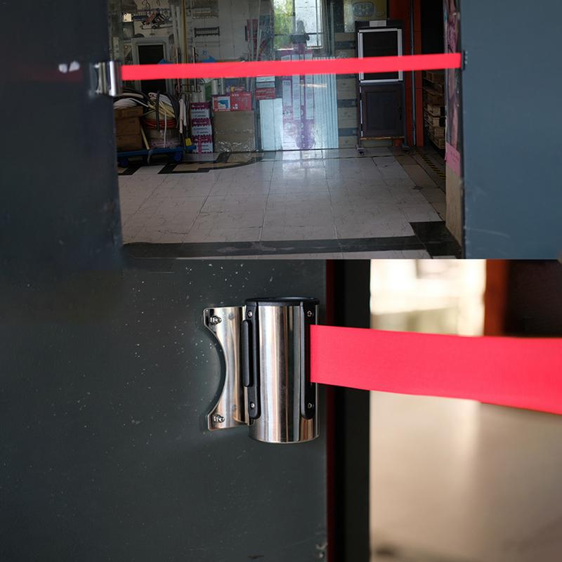 Stainless Steel Retractable Belt Barrier Magnetic Safety Belt Barrier Wall Mount Safety Barriers for Crowd Control