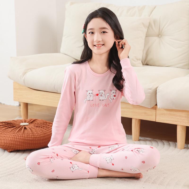 Children's Cotton Underwear & Pajama Set: Warm Wool Sweater, Bottoms for Boys & Girls, Autumn/Winter Comfort