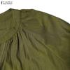 ZANZEA Autumn Womens V Neck Puff Sleeve Maxi Dress Casual Loose Solid Color Tiered Long Dresses