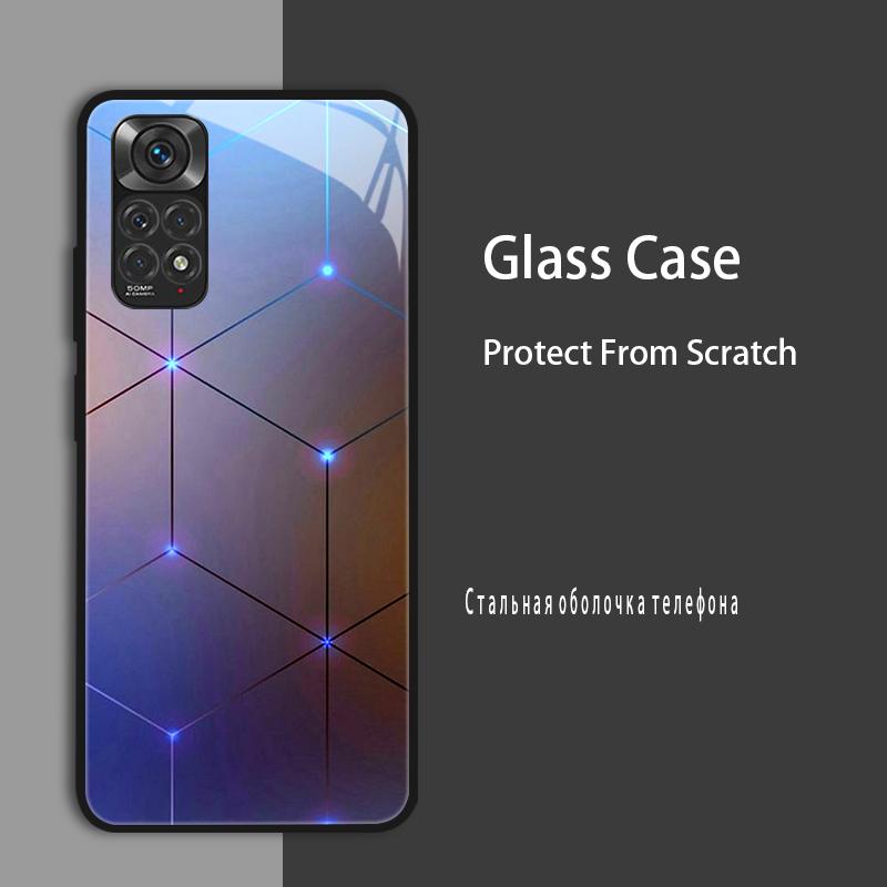 For Redmi Note 11 Case Cover Tempered Glass Case Hard Coque Bumper For Xiaomi Redmi Note11 Note 11 Pro 5G 4G 11s Protect Case