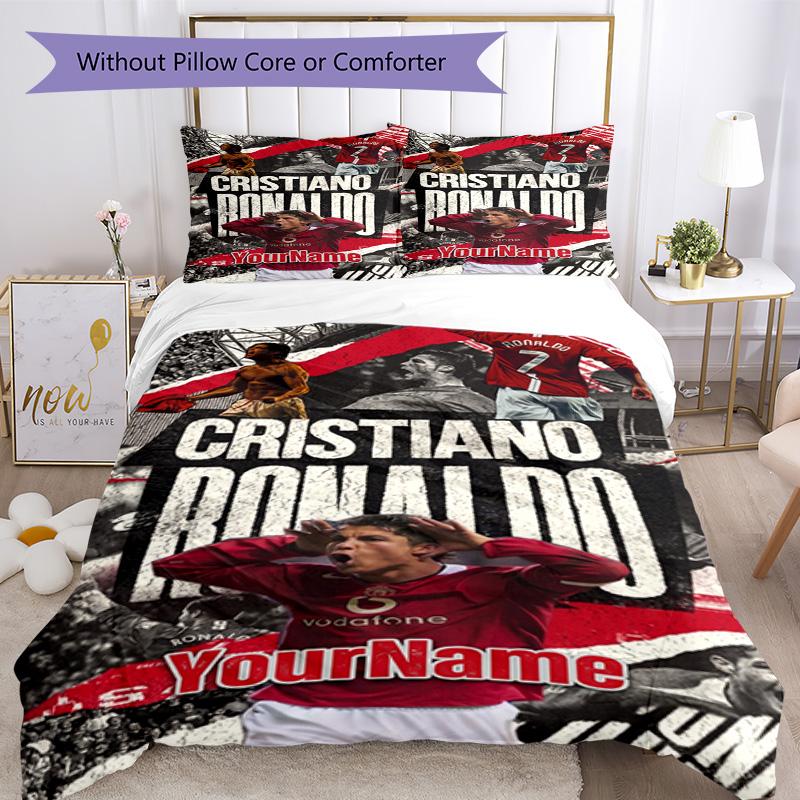 Cristiano Ronaldo 59 Customize Your Name Bedding Set Breathable Duvet Cover with Pillowcases Home Decoration Birthday Gift