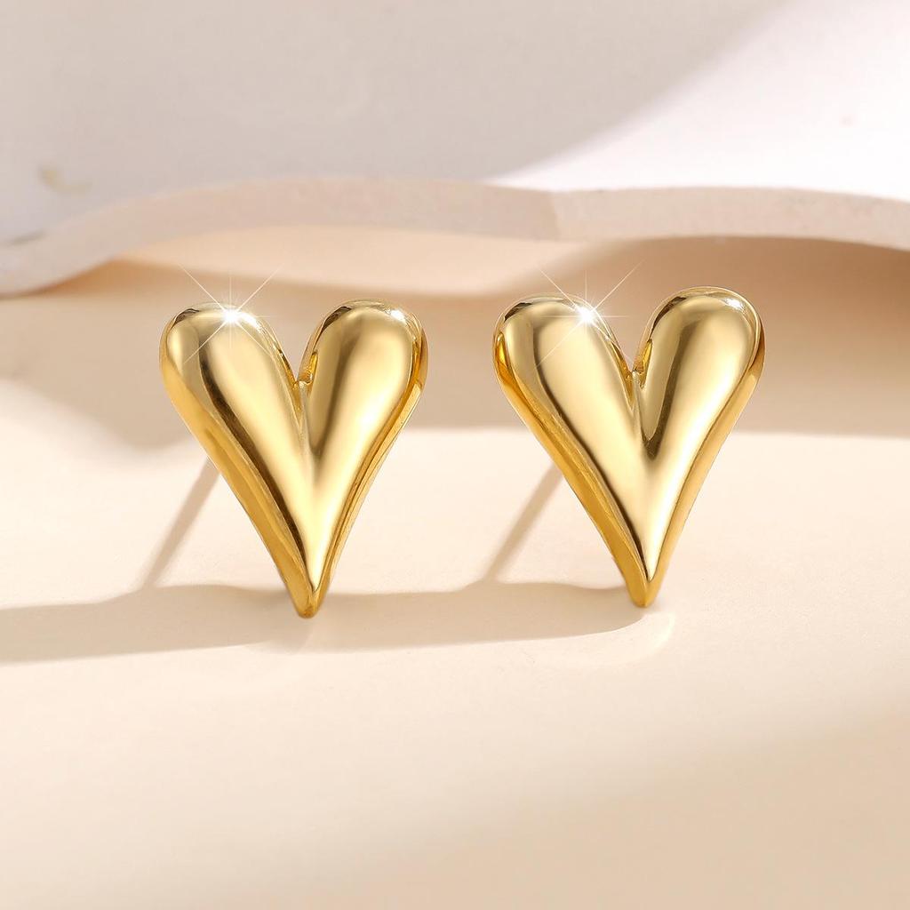 Kolczyki ze stali tytanowej pozłacanej, minimalistyczny wzór serca, 2025: Lekki Luksus i Nieblaknący
