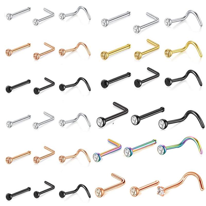 Stainless Steel Nose Ring - Stylish Nose Stud Piercing Jewelry