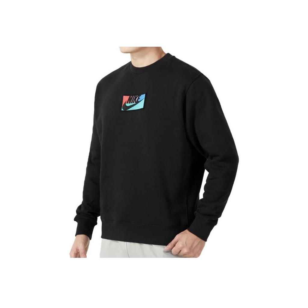 Nike Alphabet Crew Neck Casual Long Sleeve Sweatshirt Men Tops Black FB8436-010