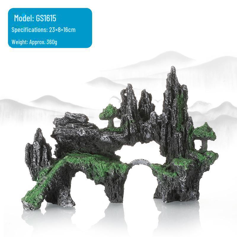 Aquarium Decoration Resin Rockery: Fish Tank Landscaping Stone Ornaments GS