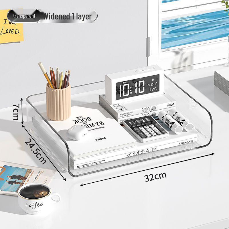 Transparent Multi-Layer Desktop File Organizer – No Assembly Required