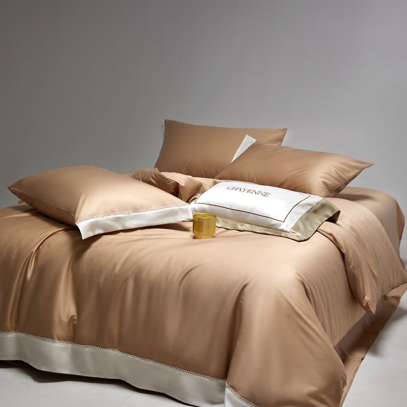 Luxury 200s Lenzing Tencel Bedding Set: Skin-Friendly Bed Sheets, Silk Smooth Duvet Cover, Bare Sleep Bed Skirt.