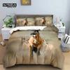 Horse Comforter Cover Set for Kids Toddler Farm Animal Pattern Bedding Set 3 Piece Farmhouse Cowboy Duvet Cover Set