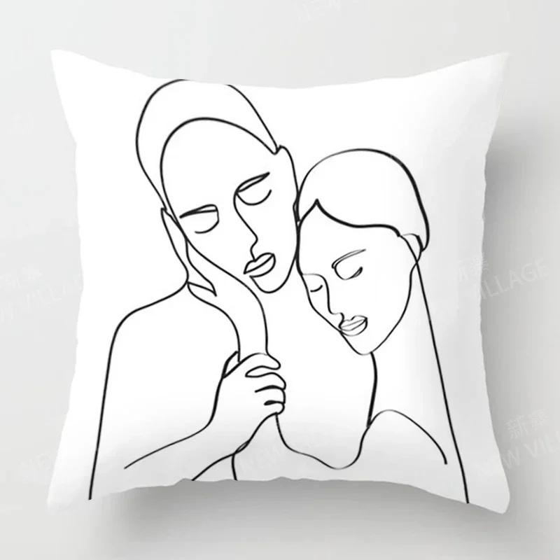 Nordic Modern Abstract Geometric Pillowcase Sofa Cushion Cover Home Decor 45x45cm 45*45 50x50 60x60cm 40x40 35x35 Boho