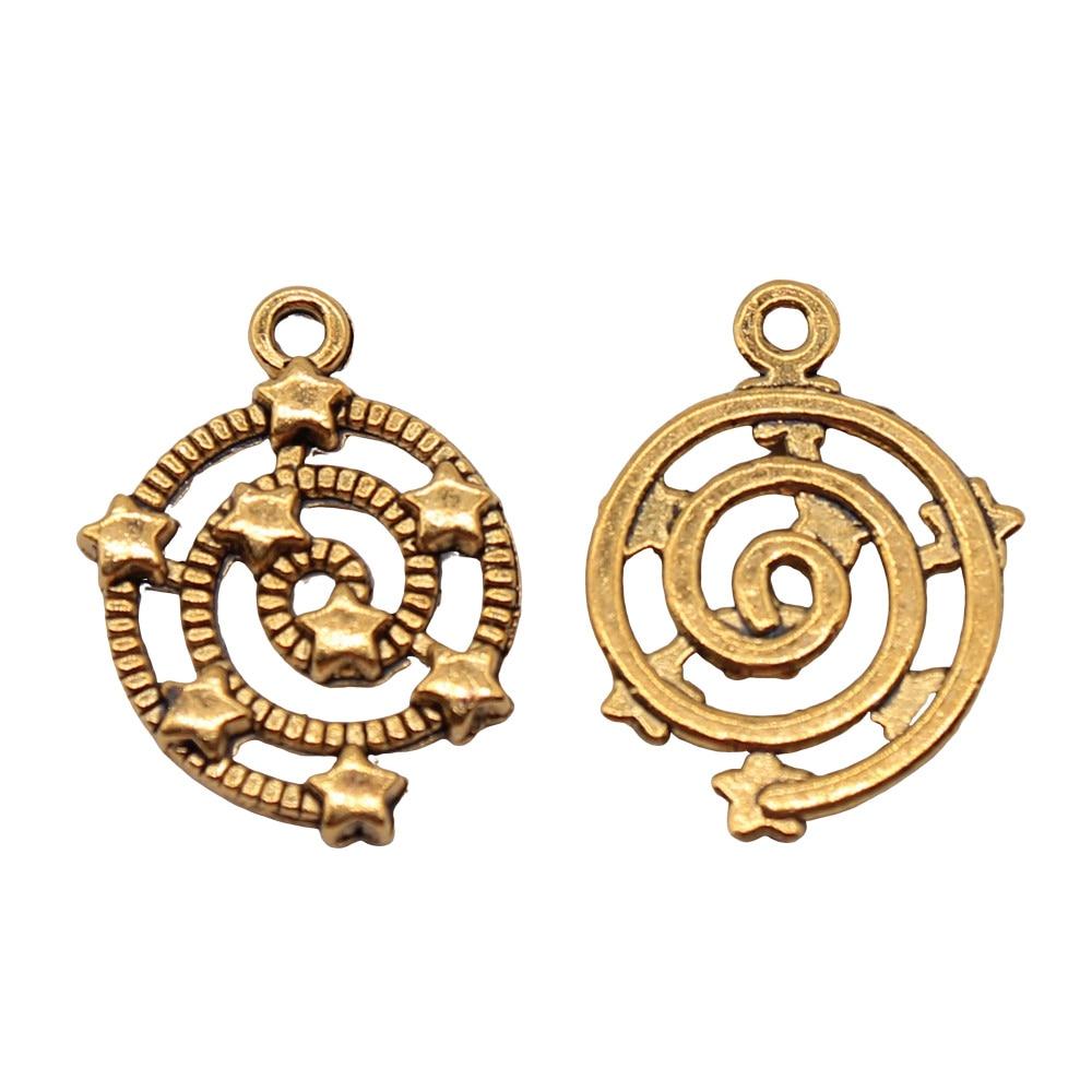 

10шт Подвески-звезды Подвески Античное Золото Цвет Цинковый Сплав 21X15мм